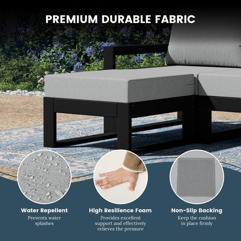 Endless Patio Deep Seating Ottoman with Black Frame