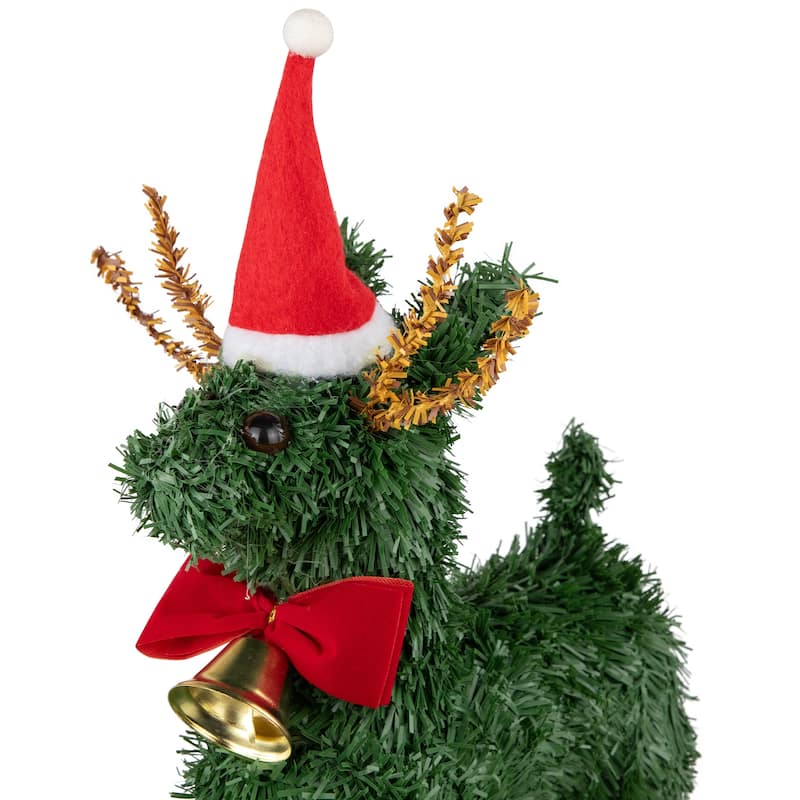 Pine Reindeer with Bell Artificial Christmas Decoration - 12"