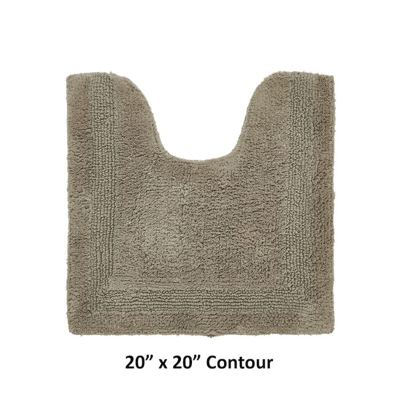 Better Trends Bath Rugs 100% Cotton Reversible Highly Water Absorbent Bathroom Rug for Shower, Sink, Bath Mats - Lux Collection