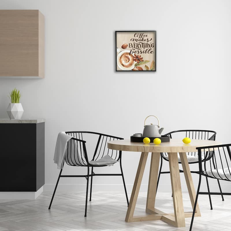 Stupell Rustic Coffee Makes Possible Framed Giclee Art Design By Kim Allen