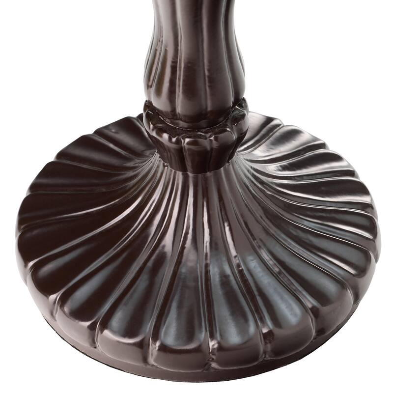 Halston River of Goods Brown Metal and Stained Glass Dome Shade 17-Inch Table Lamp - 10.25" x 10.25" x 17"