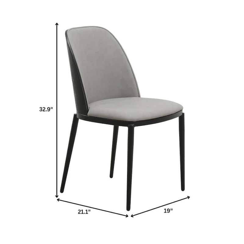 Dining Chair with Upholstered Seat Side Chair with MDF Wood Frame in Steel Set of 4
