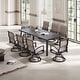 preview thumbnail 33 of 31, Pellebant Outdoor Aluminum Dining Table with Umbrella Hole for 6-8 Person