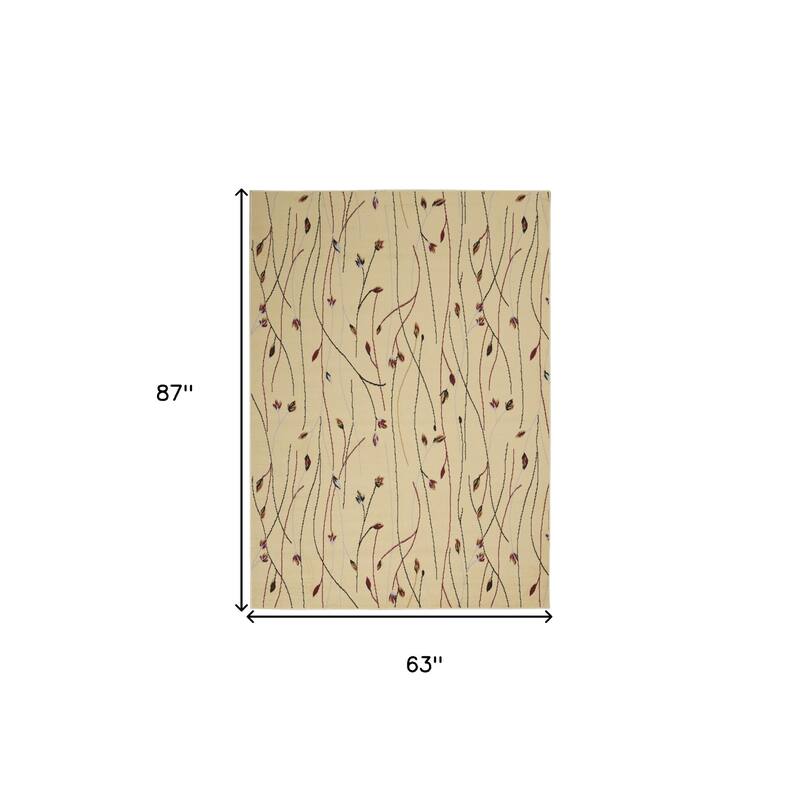 Lusi Power Loomed Floral Traditional Durable Area Rug By HomeRoots