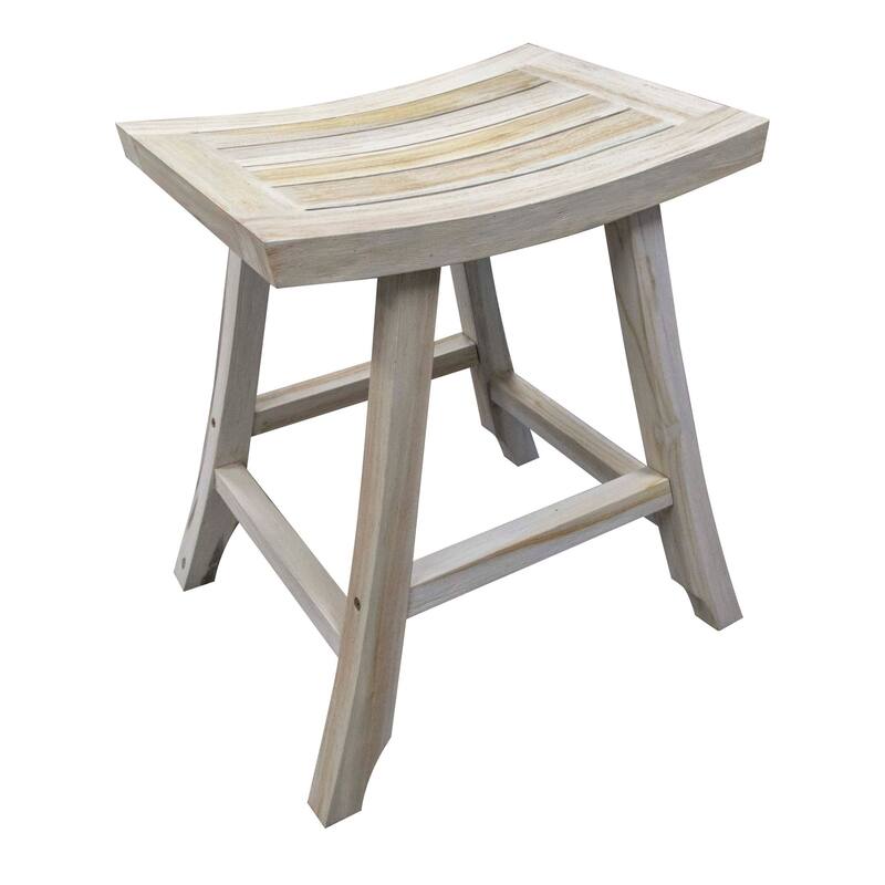 The Gray Barn Hill Top Solid Teak Bistro Height Kitchen and Bar Stool