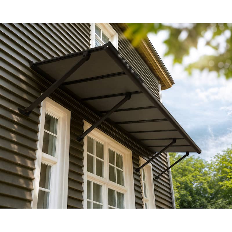 Canopia Augustine 3 ft. Black/Gray Door and Window Awning