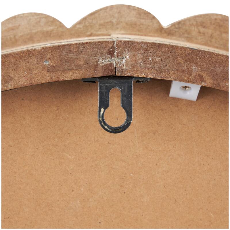 Brown Wooden Two-Toned Decorative Wall Clock with White Accents