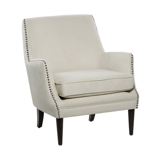 Large Beige Upholstered Fabric Accent Chair 29"L x 33.5"H ...