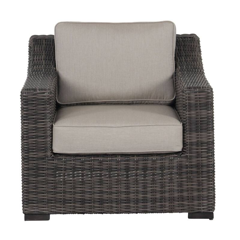 Jarrow Wicker Lounge Chair, Brown/ Gray