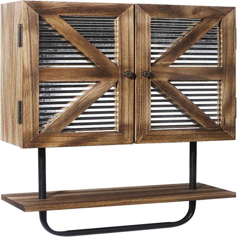 Over The Toilet Storage - 16.9"D x 5.7"W x 20.8"H - Brown