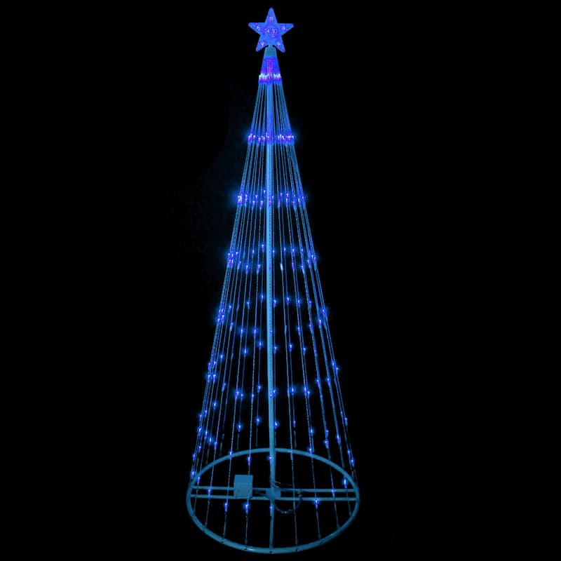 6' Blue LED Lighted Show Cone Christmas Tree Outdoor Decoration