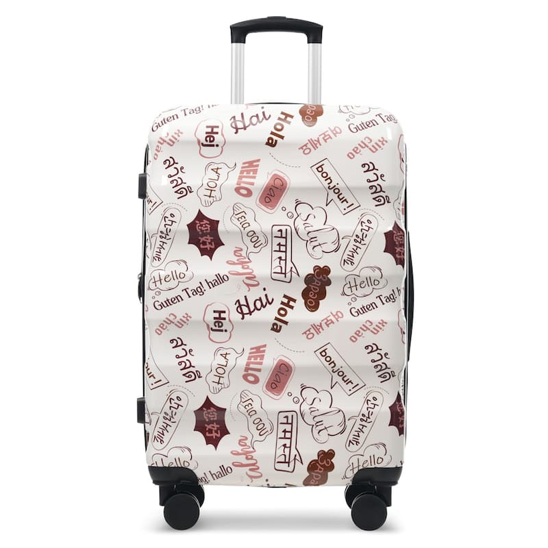 28 Inch Expandable Checked Luggage, Lightweight Glossy Hardshell Travel Suitcase with Spinner Wheels, TSA Lock