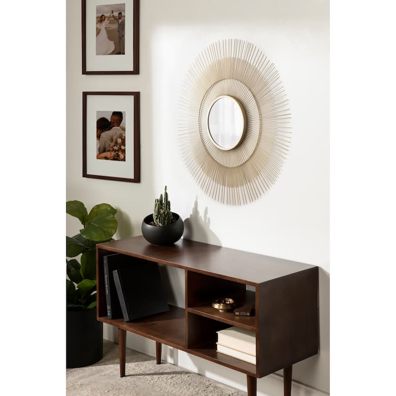 Kate and Laurel Quillet Round Wall Mirror Metal - 26x26