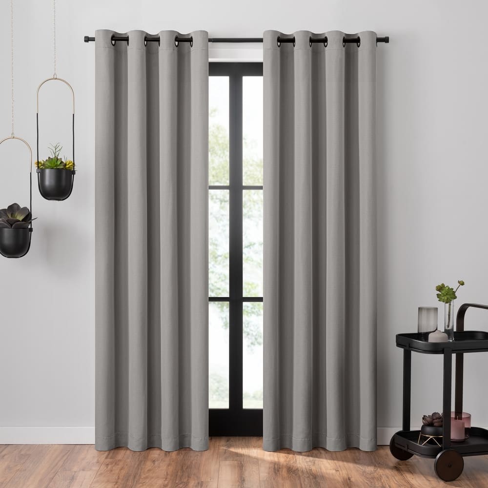 Umbra Ottoman Textured Solid 100% Blackout Grommet Curtain Panel