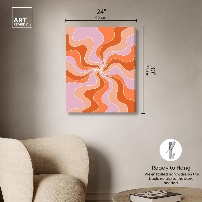 Carnaval Retro Curves II Canvas by Art Remedy, Gallery Wrapped