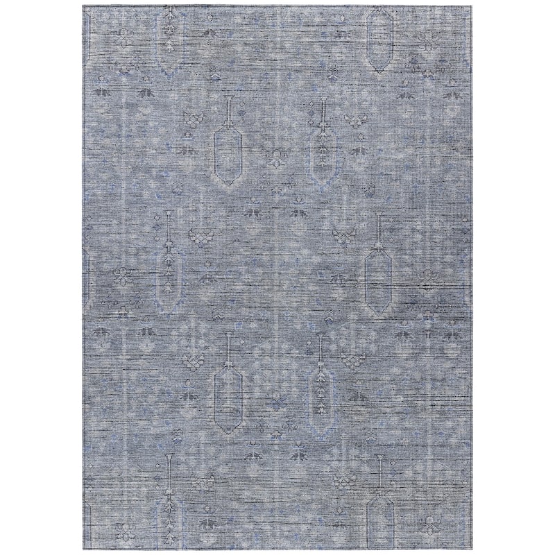 Machine Washable Indoor/ Outdoor Chantille Distressed Traditional Rug