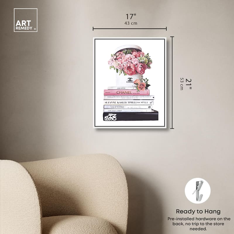 Pretty Roses upon Books Canvas by Art Remedy