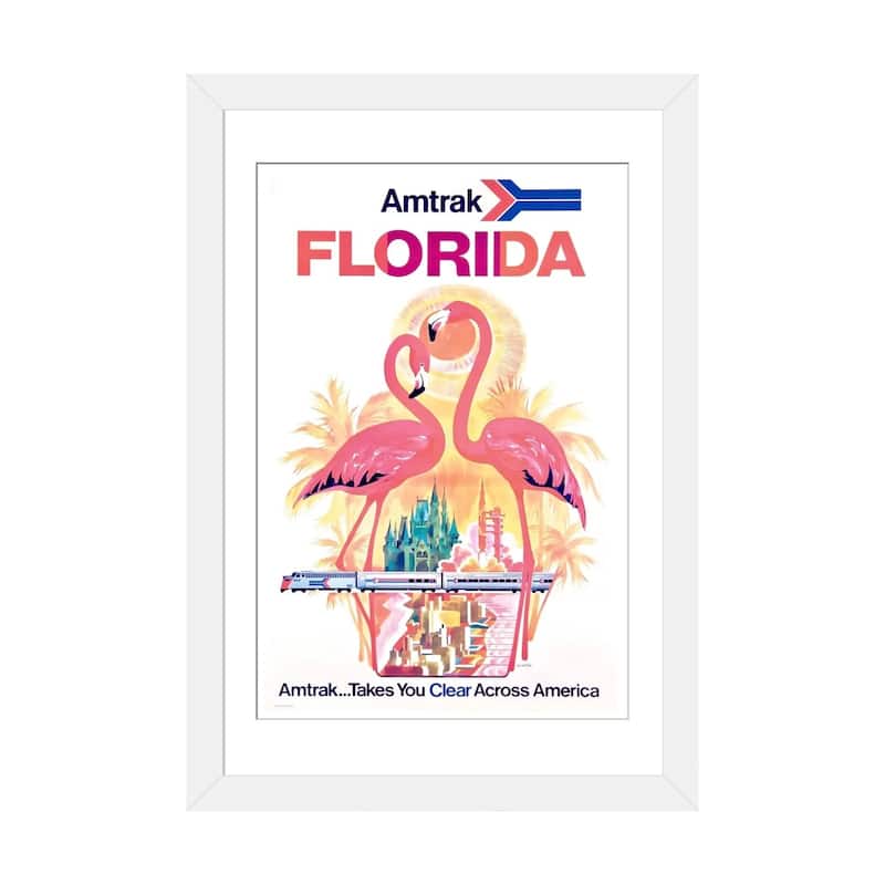 iCanvas "Amtrak Florida" by Unknown Artist - White - 24x16x1