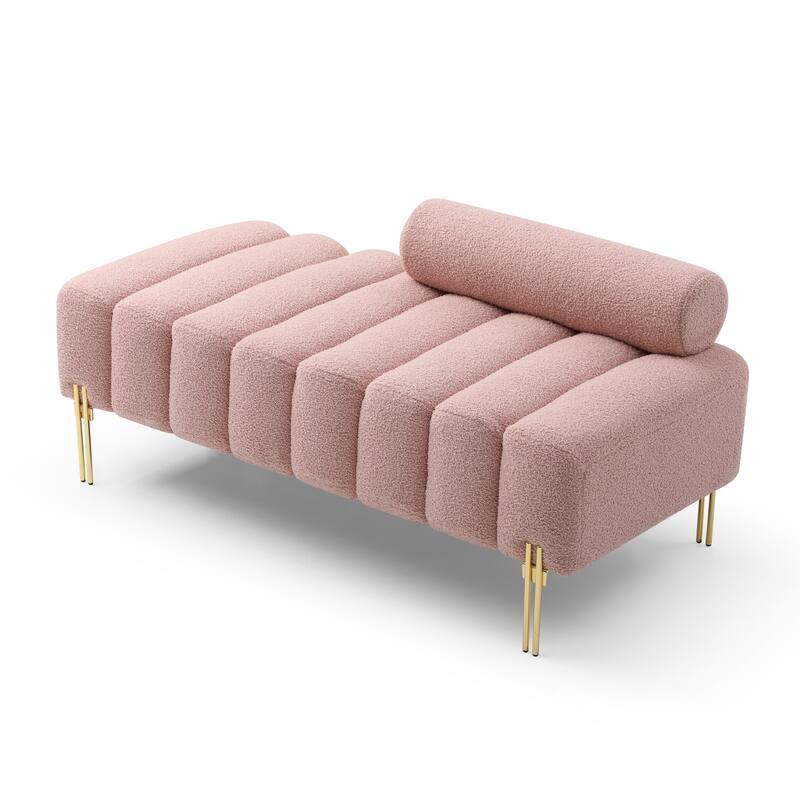 53.2" Wide Modern Bedside Bench Snowflake Fabric Upholstered Twin Sofa - ROSE