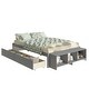 preview thumbnail 7 of 16, Full Size Platform Bed with Bed-end Storage Case & 2 Storage Drawers, Wooden Storage Bed Frame for Children Teens Adults Bedroom