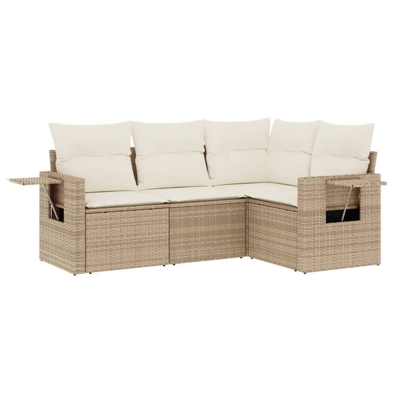 vidaXL Patio Sofa Set with Cushions Outdoor Conversation Furniture Poly Rattan
