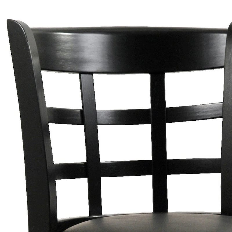 24 inch Swivel Counter Stool, Solid Wood - Black - 19.5 L x 18 W x 37.5 H Inches