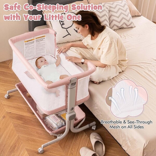 ベビー用寝具・ベッド Bedside Baby Crib Amazon.com : Bedside Crib,3 in 1 Baby Crib Adjustable