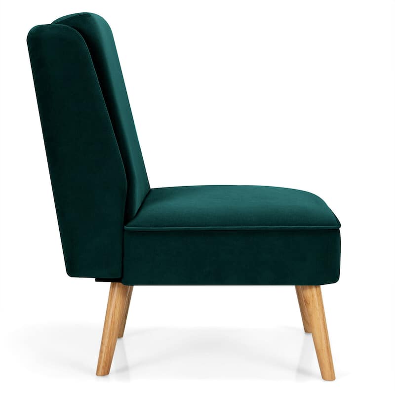 Gymax 2PCS Velvet Accent Chair Single Sofa Chair Leisure Chair with - 19'' x 23.5'' x 16''