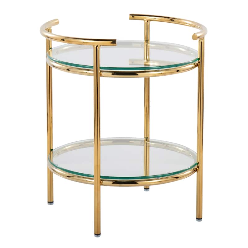 Silver Orchid Caines Tiered Side Table