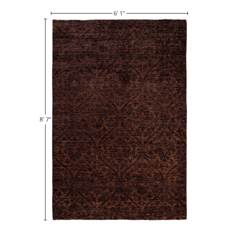 Overdyed One-of-a-Kind Hand-Knotted Area Rug - Brown - 6' 1" x 8' 7"