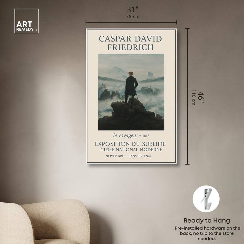 Wanderer Above the Sea of Fog Canvas by Art Remedy