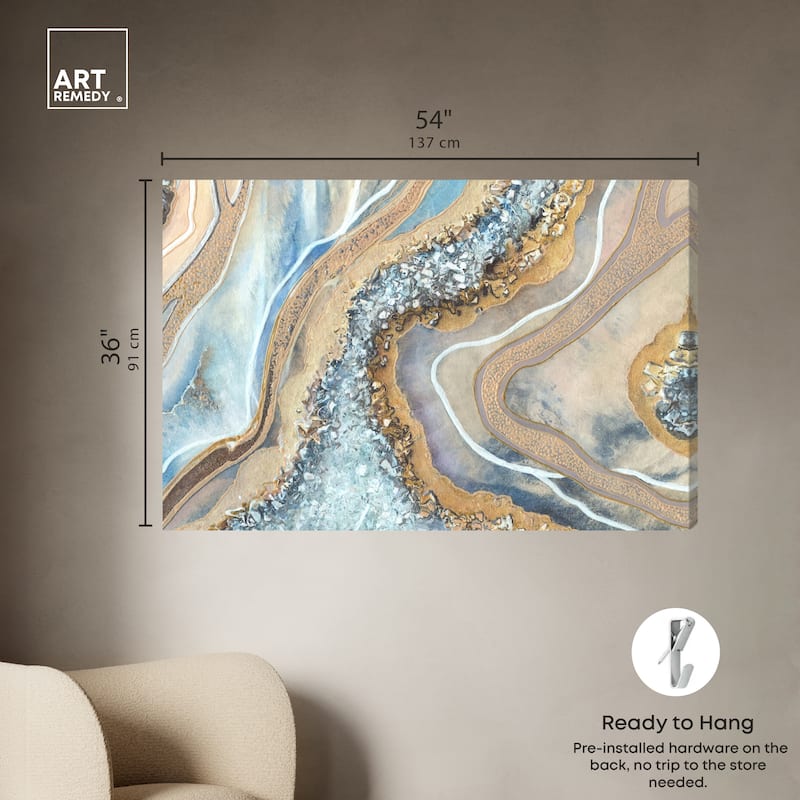 Art Remedy The Luxurious Geode Gallery Wrapped Mineral, Agate & Geode 1 Piece Canvas Wall Art