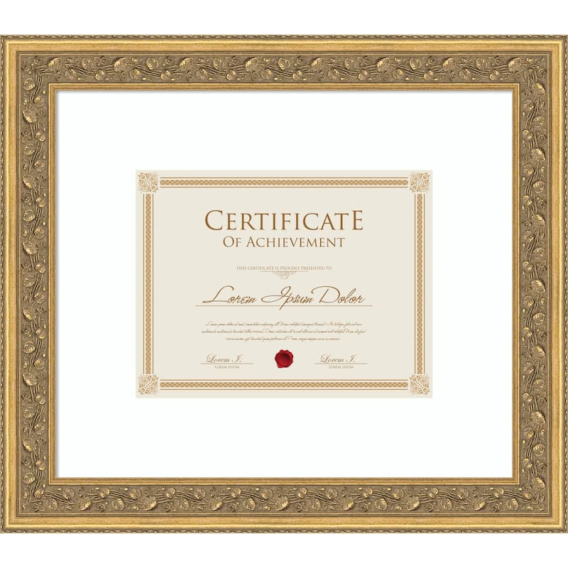 Carter Dark Gold Picture Frame, Photo Frame - 17x14.5 Matted to 11x9