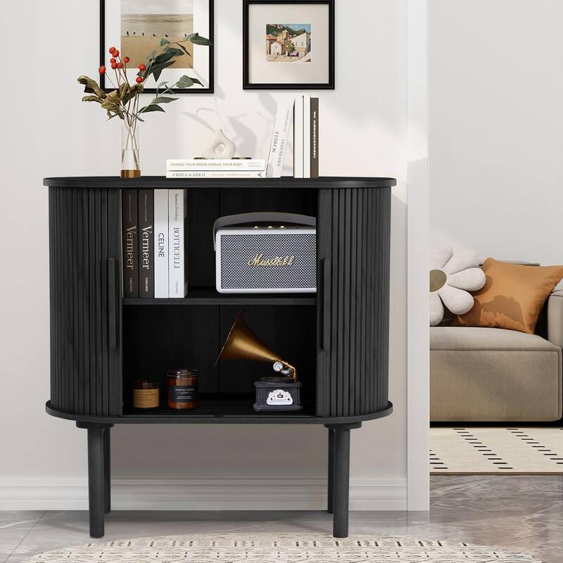 31.5in.W Sliding Door Sideboard/Buffet Cabinet