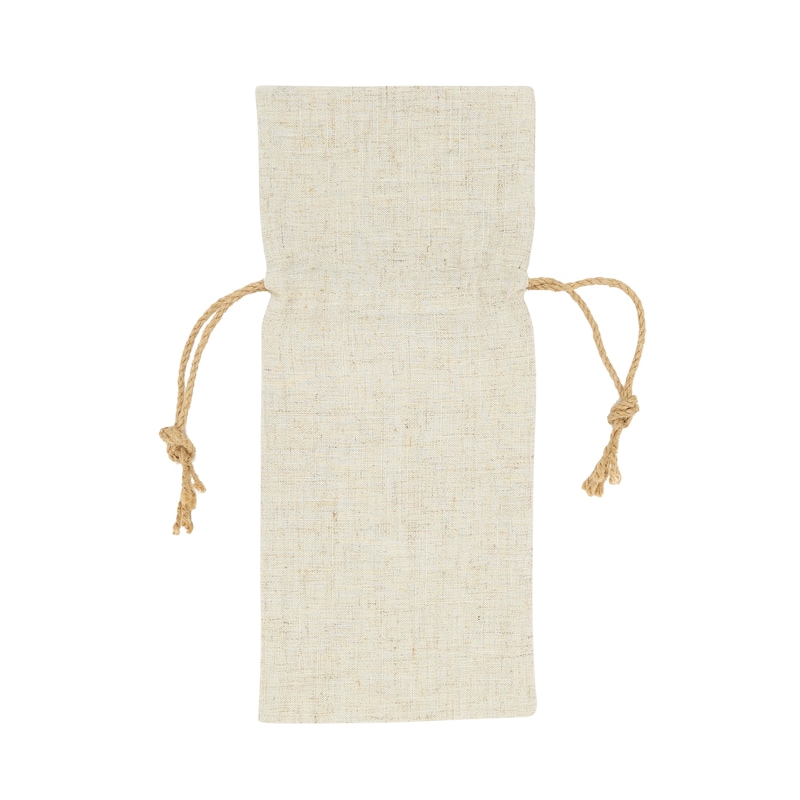 Linen Blend Reusable Artisan's Touch Bottle Bag - 6 pcs