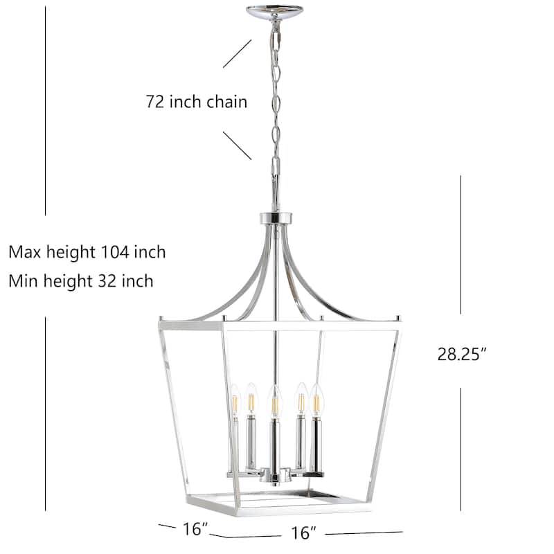 SAFAVIEH Kenris 5Lt Pendant - 16"x16"x32-104"
