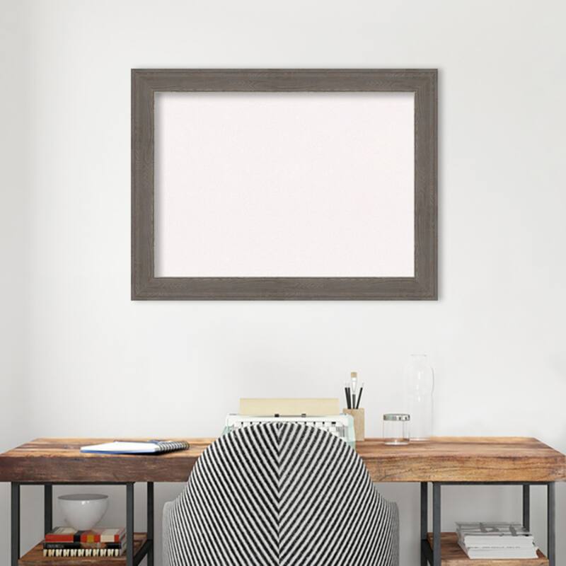 Alta Brown Grey Framed White Corkboard Bulletin Board, Organization Board, Pin Board