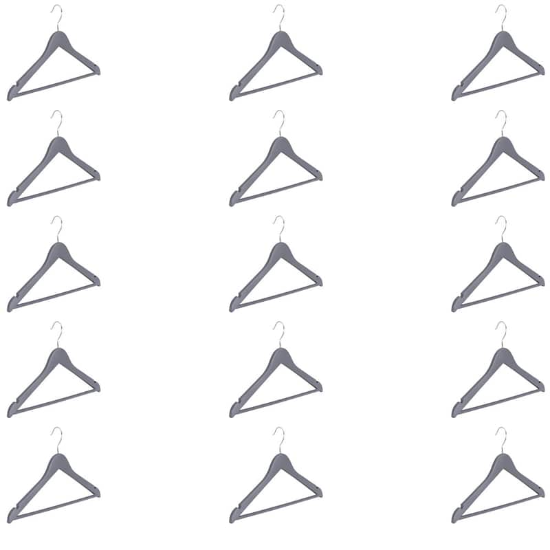 Abs plastic Clothes/Suit Hangers, Perfect for Dresses Blouses&Pants,Shirts, Sweaters, Coat Set of 5 - Set of 15 - Grey