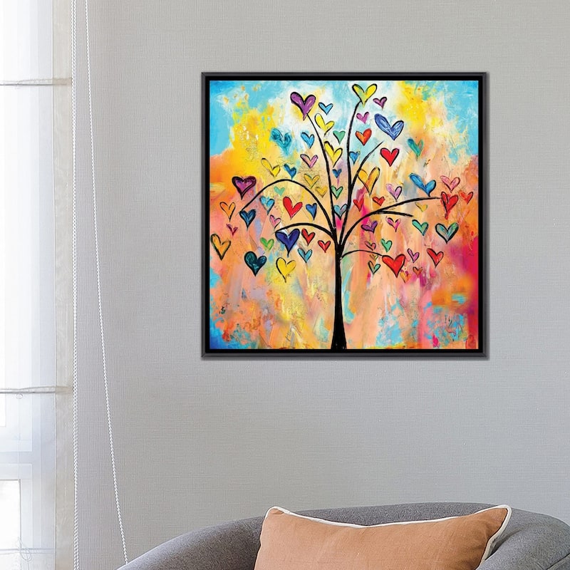 iCanvas "Tree Of Hearts" by Ivan Guaderrama Framed