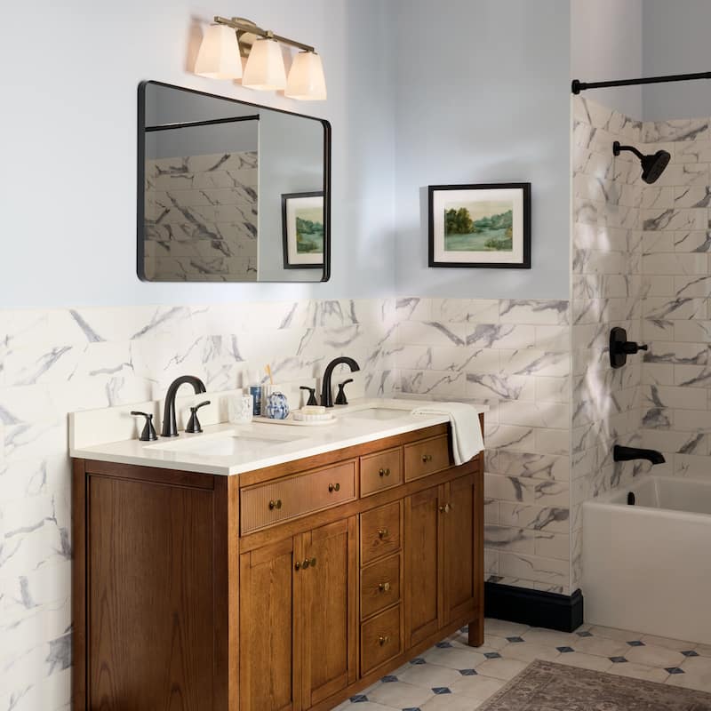 Kichler Lighting Marant 23.75" 3-Light Vanity Light with Opal Glass in Champagne Bronze