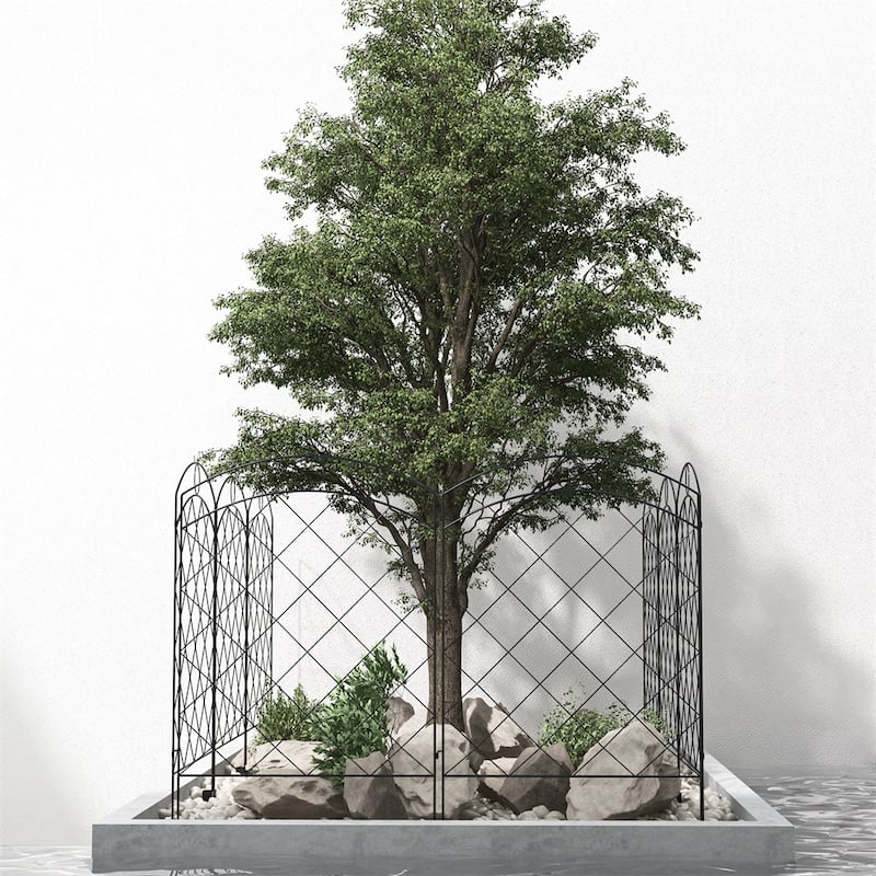 Garden Rust-Resistant 4 Pack Steel Fence Panels