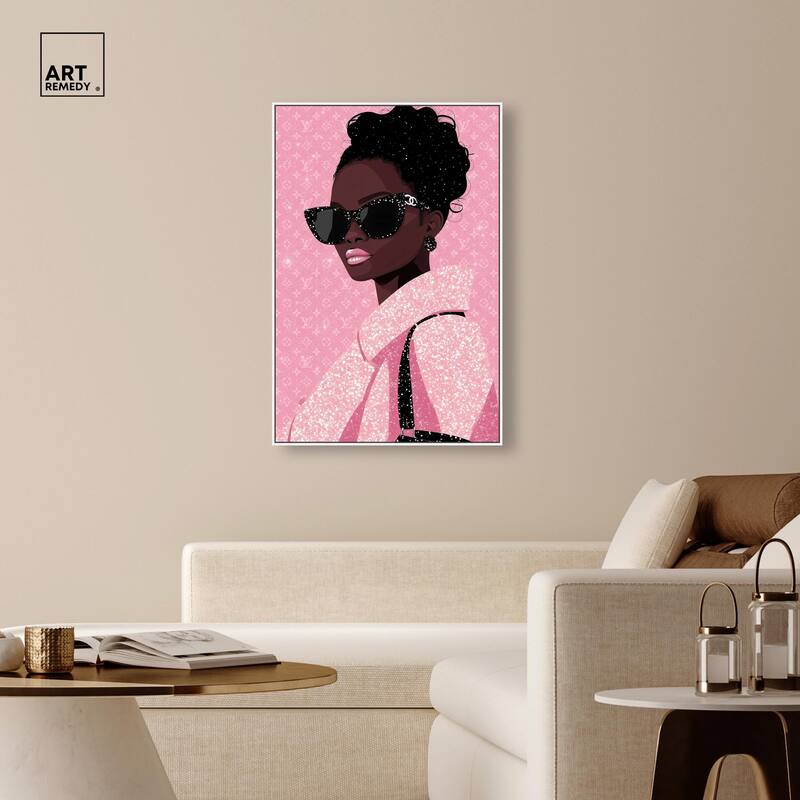 Pink Luxury Woman Canvas by Art Remedy