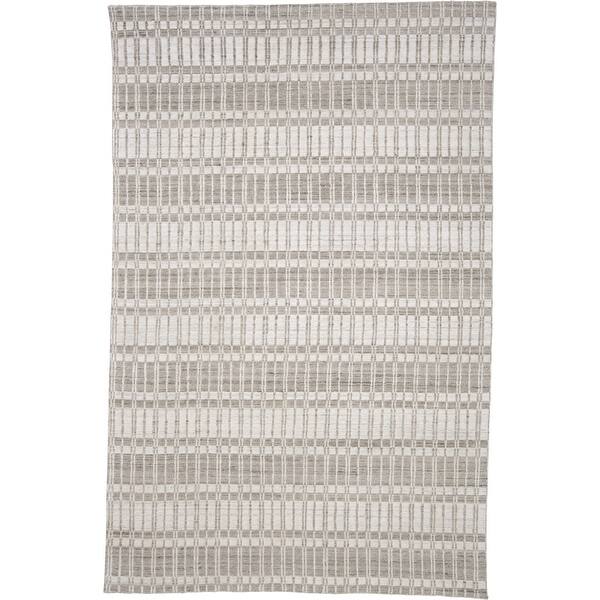 HomeRoots 5' X 8' Ivory Taupe And Tan Striped Hand Woven Area Rug - 5 ...