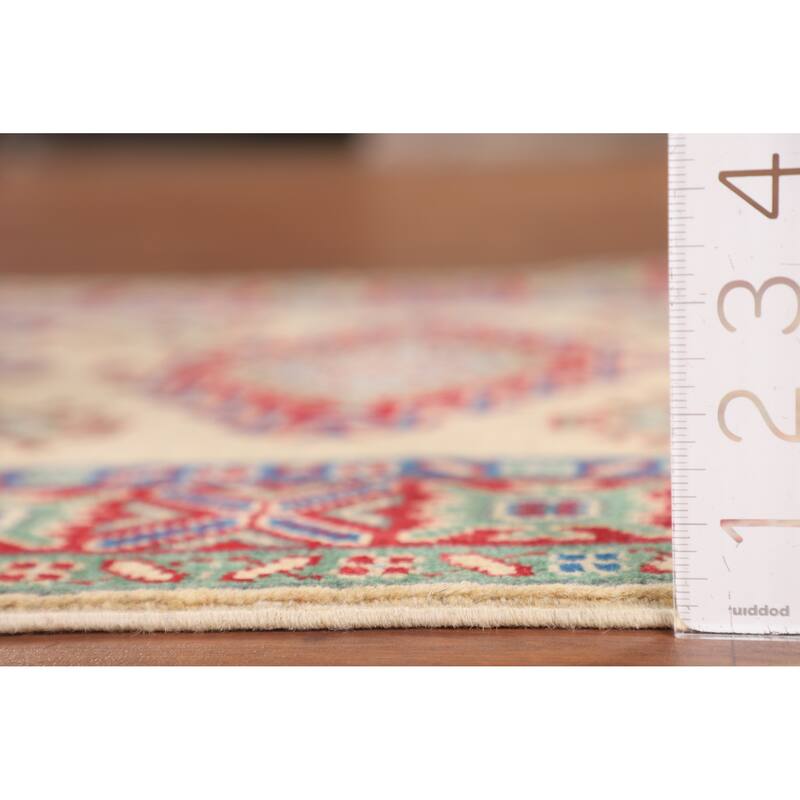 Kazak Foyer Rug Hand-Knotted Oriental Beige Wool Carpet - 2'8" x 4'1"