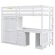 preview thumbnail 24 of 24, Twin Loft Bed with Wardrobe, Desk & Drawers - Space-Saving Design, Grey