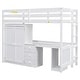 preview thumbnail 11 of 14, Twin Size Loft Bed with Wardrobe, Desk, and Drawers, White