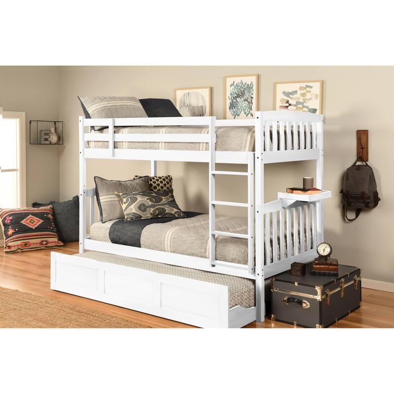 Somette Claire Twin Bunk Bed with Trundle and Tray