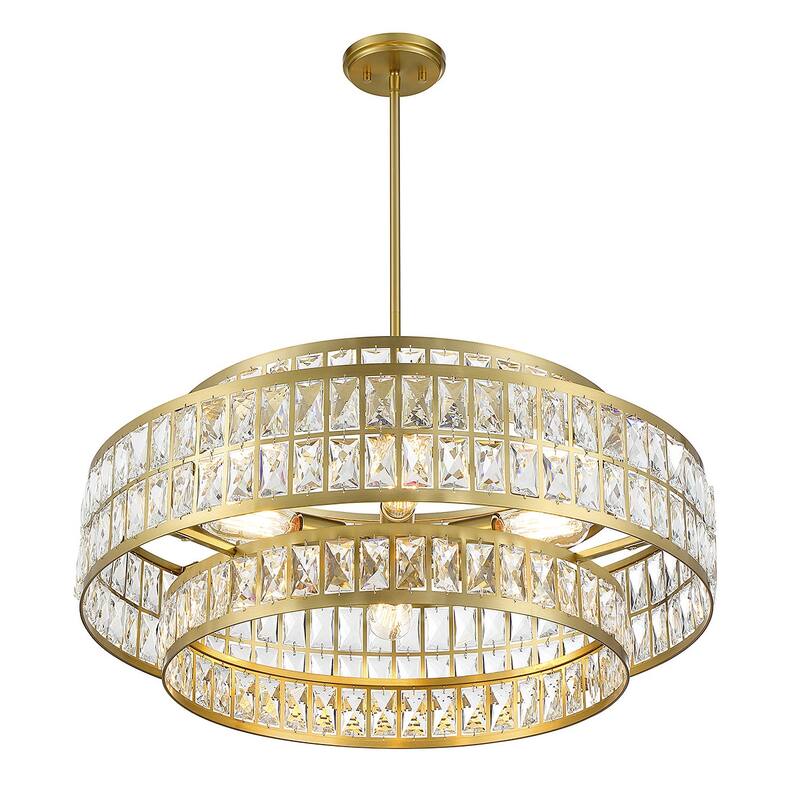 Savoy House 7-9048-6 Renzo 6 Light 28" Wide Crystal Waterfall