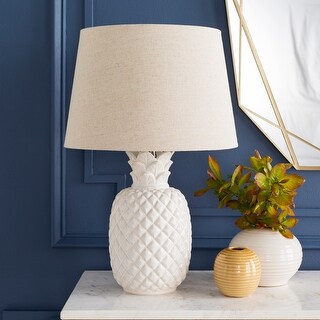 Anwar 23.75 in. Off-White Pineapple Table Lamp - Bed Bath & Beyond ...