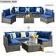 preview thumbnail 35 of 45, OVIOS 7-Piece Low Profile Deep Seat Wicker Outdoor Patio Furniture Set
